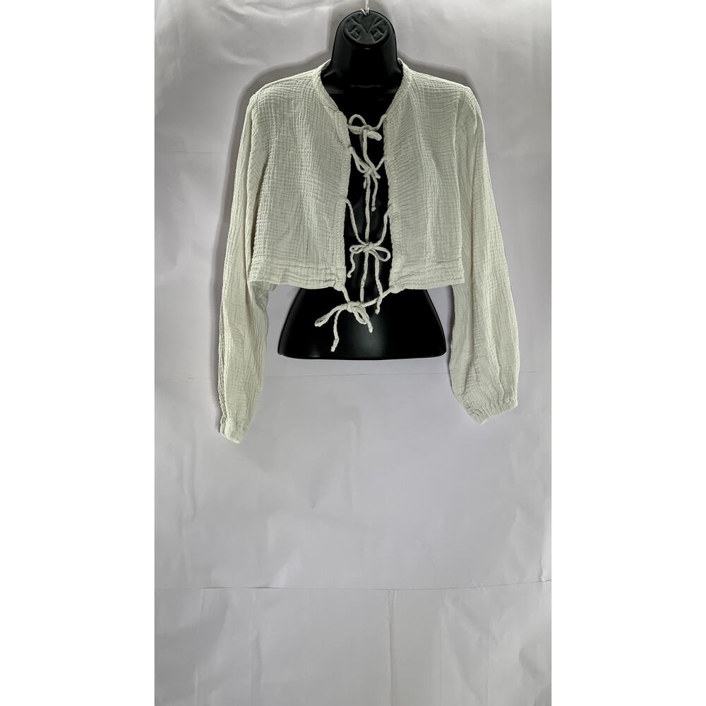 Boheme Cream Tie-Front Blouse